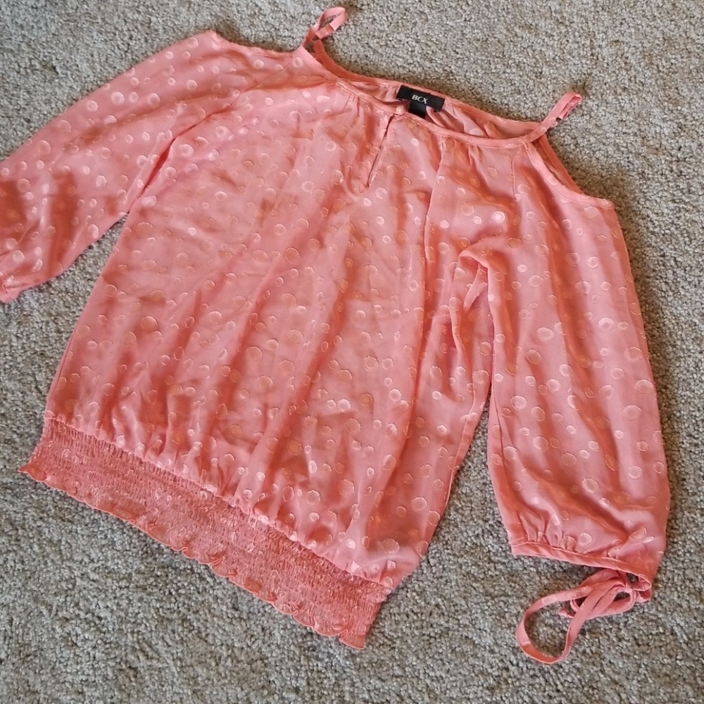 Pink sheer long sleeved top